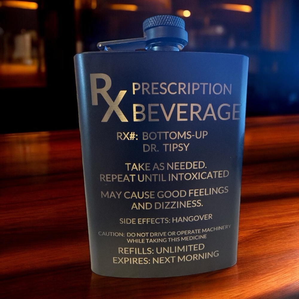 Black Prescription Beverage Flask